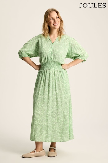 Joules Laurie Green Viscose Midi Dress (N48803) | £59.95