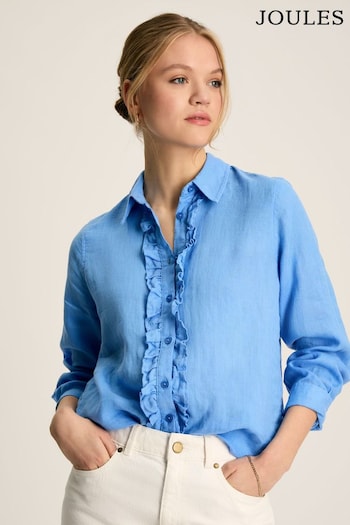 Joules Selene Blue 100% Linen Shirt (N48839) | £64.95