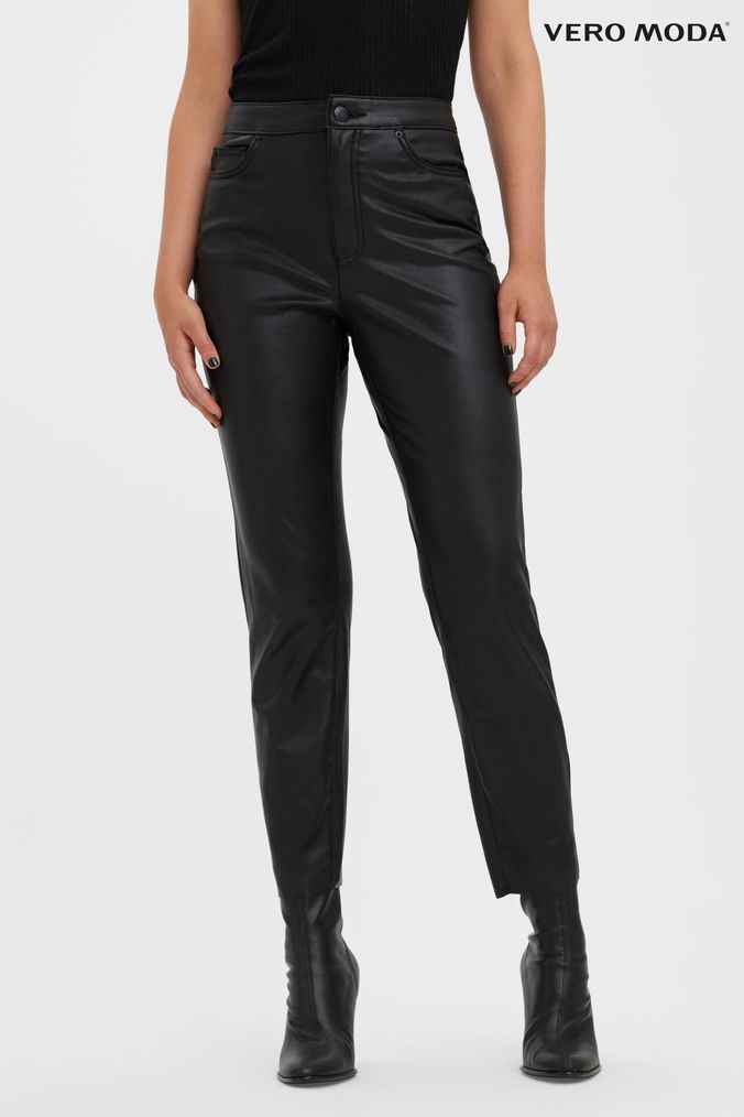 Coated straight leg jeans womens discount