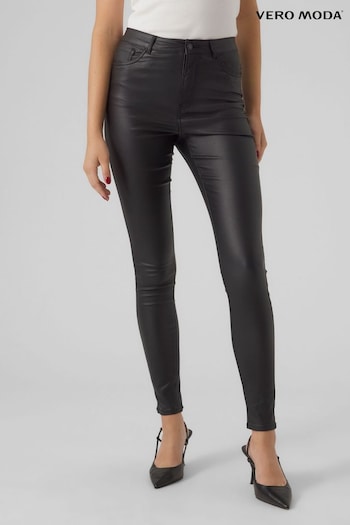 VERO MODA Black High Waisted Coated Skinny Jeans (N48872) | £42