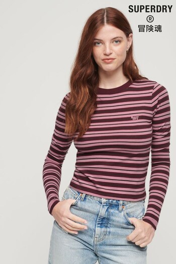 Superdry Pink Stripe Long Sleeve Top (N48916) | £23