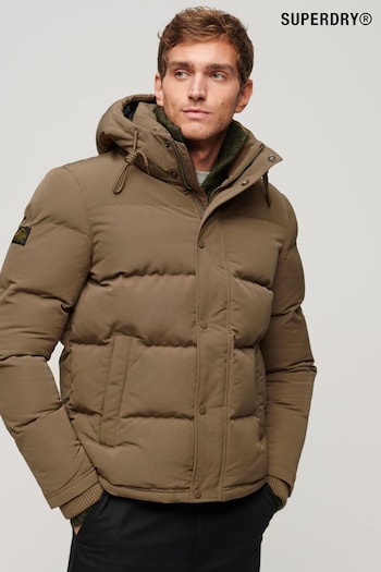 Superdry Brown Everest Hooded Puffer Jacket (N48971) | £120