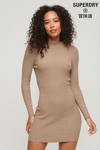Superdry Brown Backless Bodycon Mini Dress (N48974) | £75