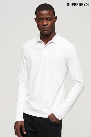 Superdry White Studios Long Sleeve Jersey Polo phone-accessories Shirt (N48976) | £45
