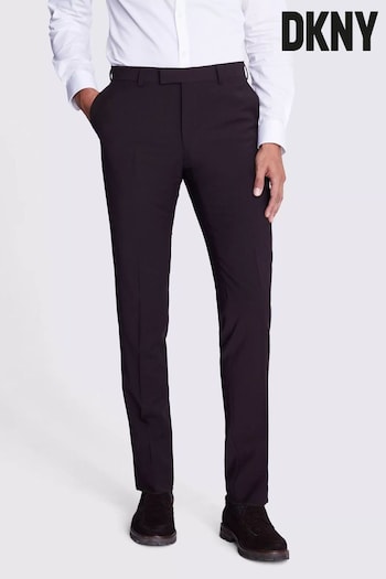DKNY Burgundy Red Slim Fit Suit - BOSS Trousers (N48996) | £130