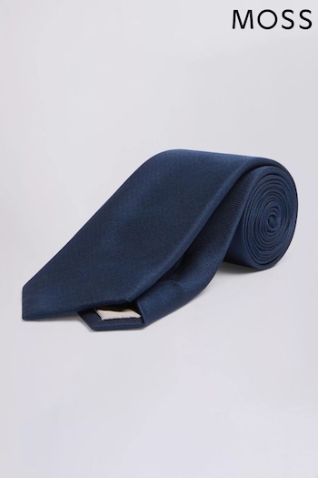 MOSS Navy Blue Oxford Silk Tie (N49002) | £30