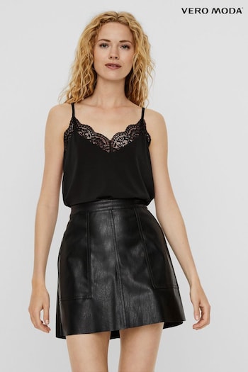 VERO MODA Black Lace Sleeveless Camisole (N49038) | £24
