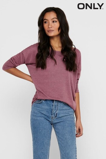 ONLY Pink 3/4 Sleeve Lightweight Knit Top (N49040) | £18