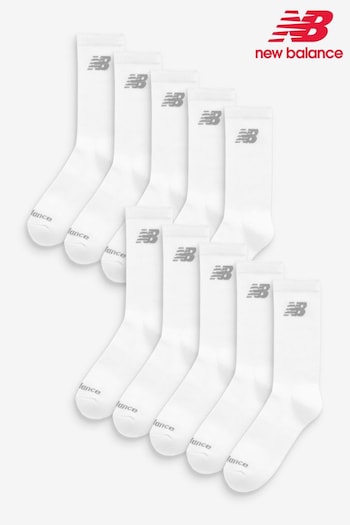 New Balance White of Crew Socks 10 Pack (N49147) | £25