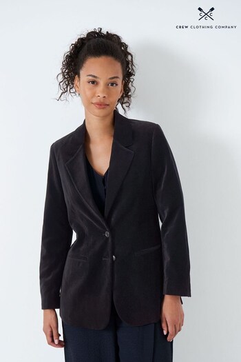Crew Clothing Company Black Textured Cotton Classic Blazer (N49166) | £139