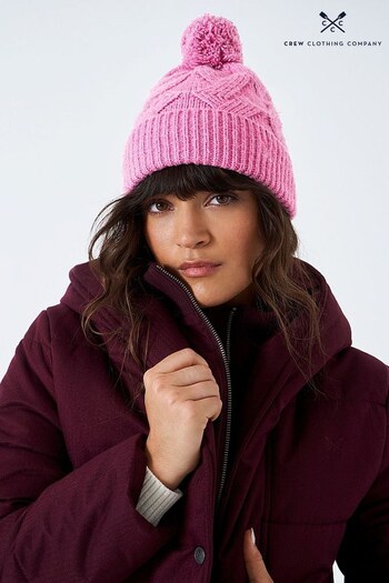 Crew Clothing Company Pink Bobble Hat (N49195) | £25