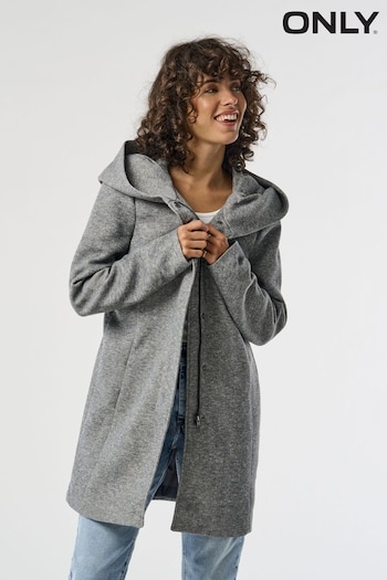 ONLY Grey Hooded Smart Coat (N49241) | £45