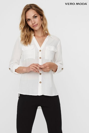 VERO MODA White Button Up Shirt (N49262) | £26