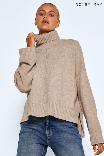 NOISY MAY Grey Cosy High Neck Soft Jumper With A Touch Of Wool (N49272) | £34
