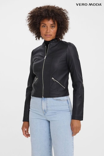 VERO MODA Black Faux Leather PU Jacket (N49393) | £40