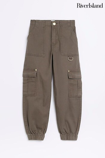 River Island Brown Girls Brown Cargo Trousers prada (N49404) | £19