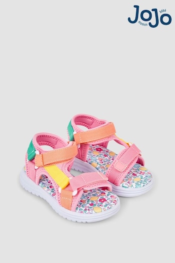 JoJo Maman Bébé Pink Colour Block canvas Sandals (N49417) | £20