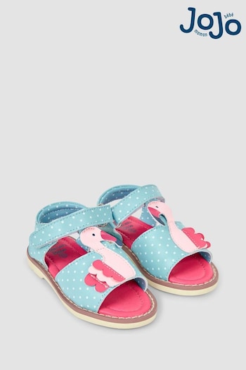 JoJo Maman Bébé Raspberry Pink Flamingo Appliqué Sandals (N49459) | £26