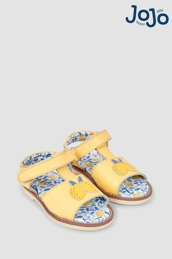 JoJo Maman Bébé Yellow Lemon Appliqué Sandals (N49460) | £26