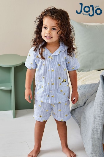 JoJo Maman Bébé Blue Bee Woven Pyjamas (N49462) | £21