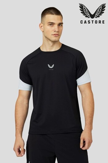 Castore Black Mesh Mix Short Sleeve T-Shirt (N49548) | £42