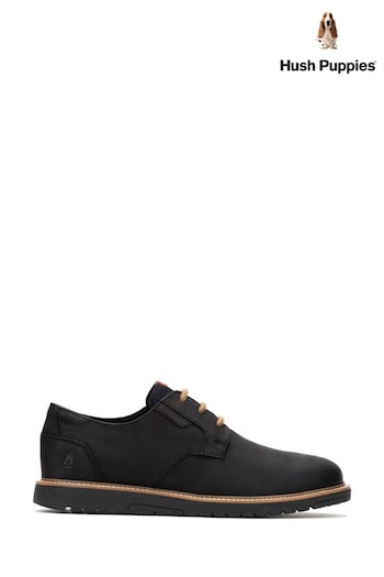 Hush Puppies Jenson Oxford Black Shoes (N49560) | £110