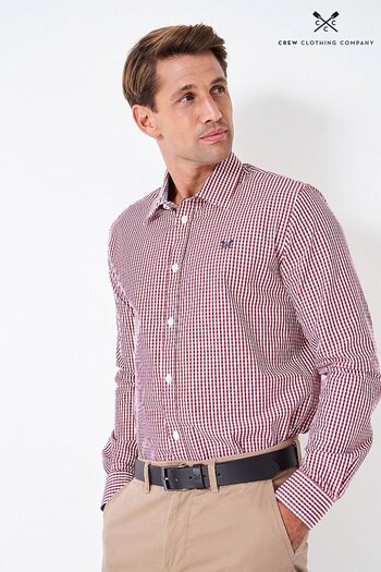Crew Clothing Company Red Check Print Cotton Classic Shirt (N49572) | £59