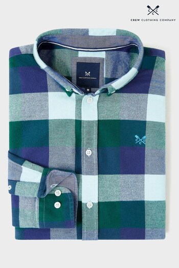 Crew Clothing Company Blue Check Print Cotton Casual Shirt (N49576) | £65