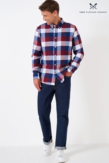 Crew Clothing Company Red Check Print Cotton Casual Shirt (N49577) | £65