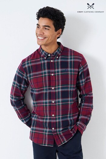 Crew Clothing Company Red Check Print Cotton Casual Shirt (N49583) | £65
