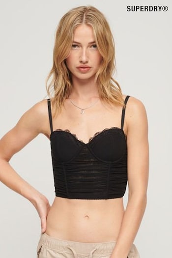 Superdry Black Chrome Ruched Jersey Midi Cami Top (N49615) | £40