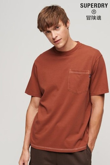 Superdry Orange Contrast Stitch Pocket T-Shirt (N49668) | £27