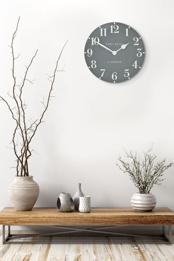 Thomas Kent Clocks Grey Large Arabic Flax Wall Clock (N49899) | £90