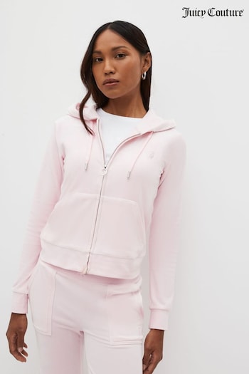 Juicy Couture Pink Zip Through Velour Robertson Hoodie (N50223) | £95