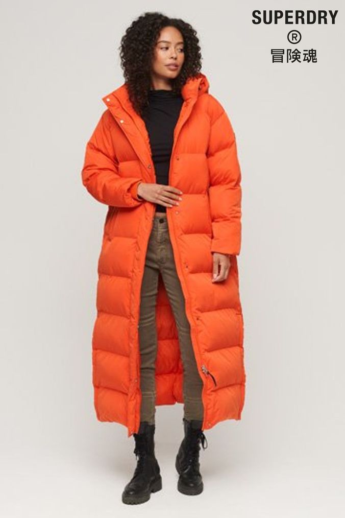 Orange down new arrivals coat