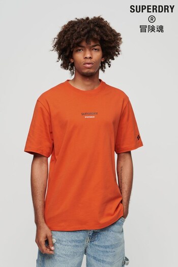Superdry Orange Logo Print Oversized T-Shirt (N50392) | £30