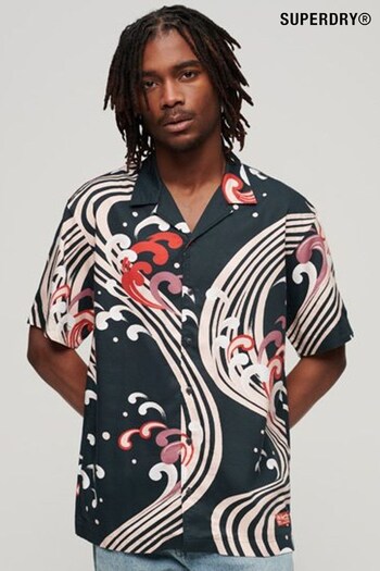 Superdry Black Hawaiian Resort Shirt (N50404) | £60