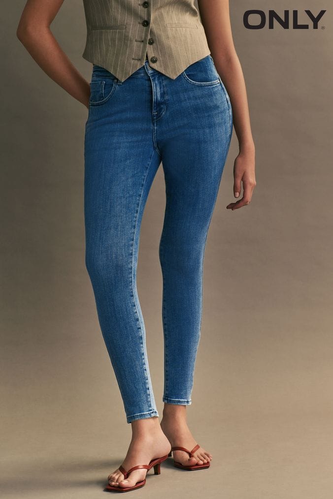 100 cotton best sale high waisted jeans