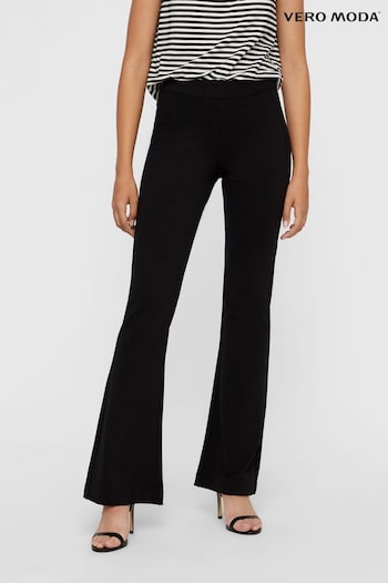 VERO MODA Black Flared High Waisted Trousers (N50444) | £28