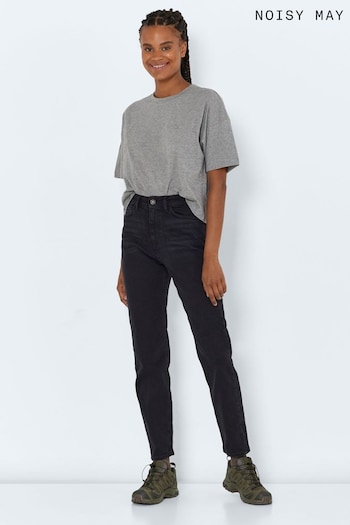 NOISY MAY Black High Waisted Straight Leg Grau Jeans (N50515) | £40