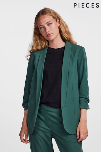 PIECES Green Ruched Sleeve Blazer (N50545) | £42