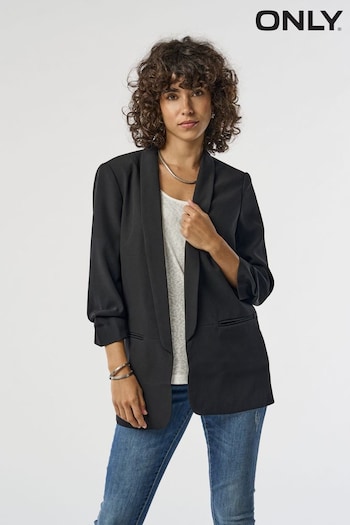 ONLY Black Ruched Sleeve Workwear Blazer (N50550) | £40