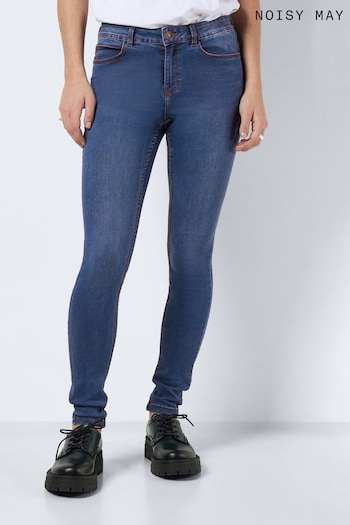 NOISY MAY Blue Billie Mid Rise Stretch Skinny Jeans Sport (N50575) | £25