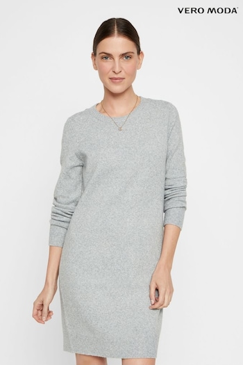 VERO MODA Grey Cosy Long Sleeve Jumper Dress (N50584) | £28