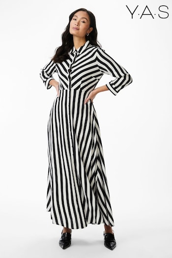 YAS Black Maxi Length Shirt Dress (N50594) | £65