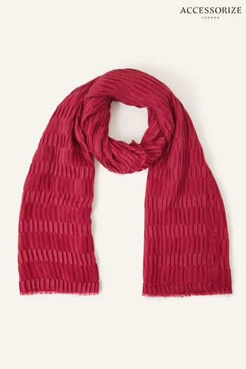 Accessorize Red Textured Pleat Scarf (N50740) | £22