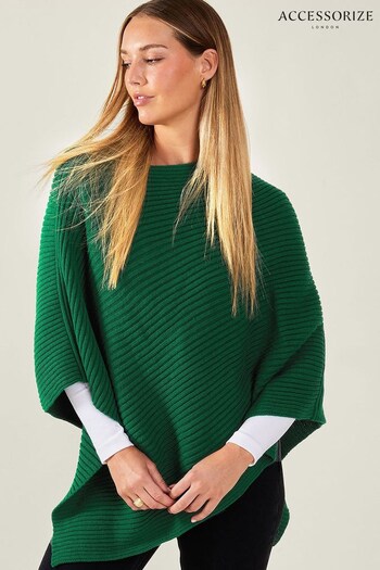 Accessorize Green Ribbed Poncho (N50775) | £34