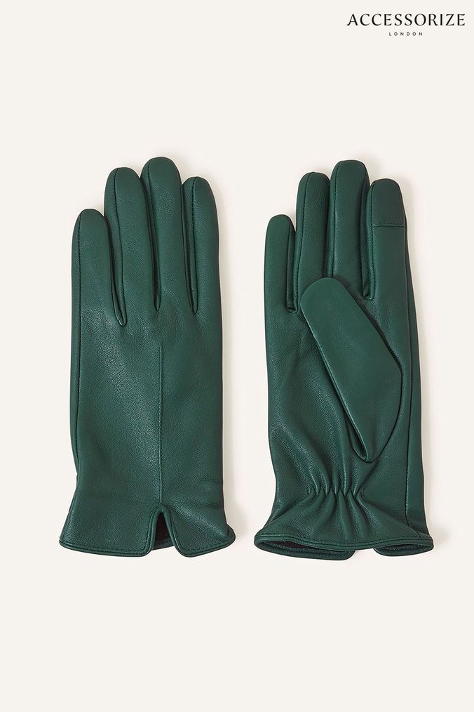 Ladies green outlet suede gloves