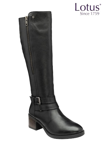 Lotus Black Knee High Boots (N50833) | £99