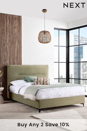 Soft Velvet Sage Green Bronx Upholstered Ottoman Storage Ottoman Storage Bed Bed Frame (N50873) | £875 - £975
